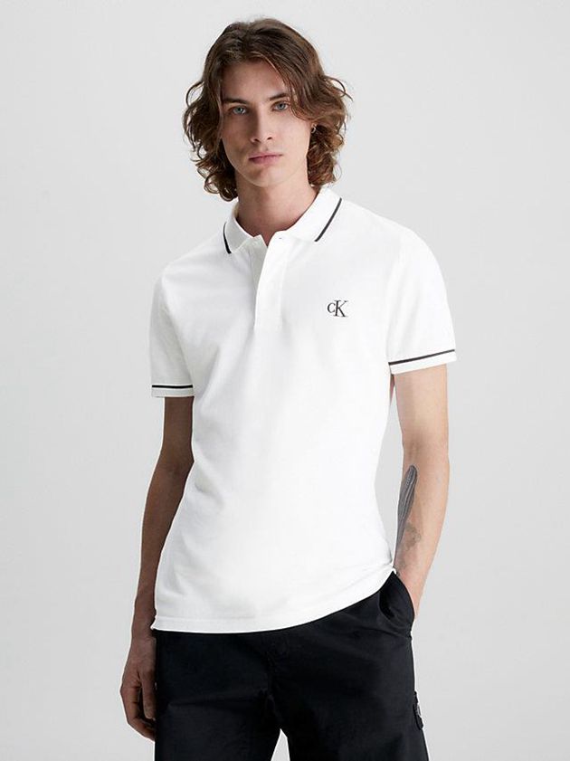 Calvin Klein USA Slim Mens Polo White 1723490-JA